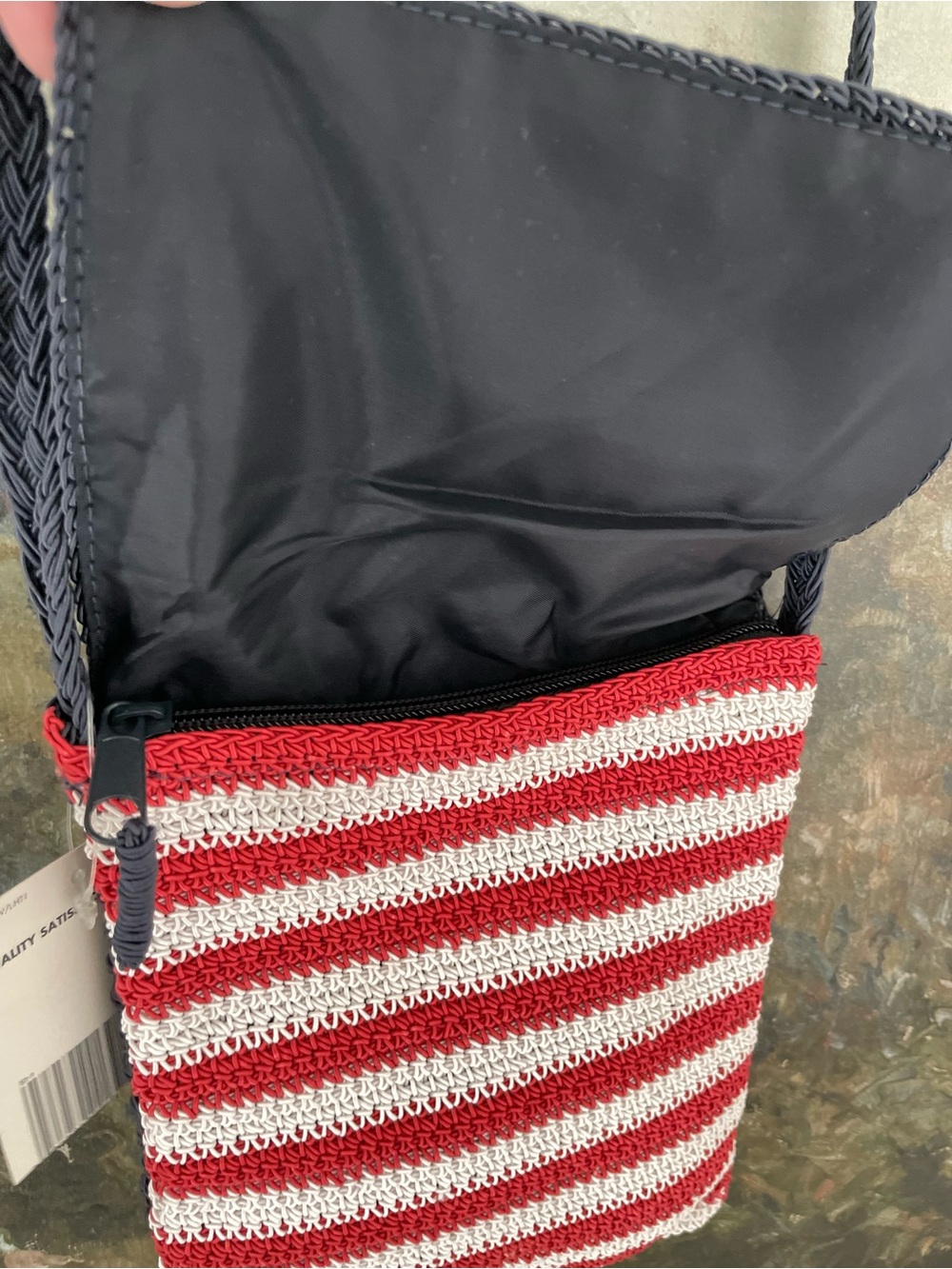 Crochet American Flag Flap Purse Bag Crossbody USA Patriotic 4th of July MAGA - Picture 8 of 8